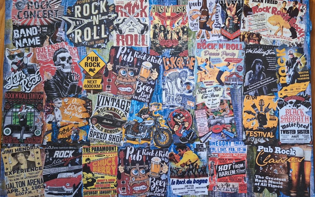 MES COLLAGES SUR TOILES SÉRIE ROCK&ROLL
